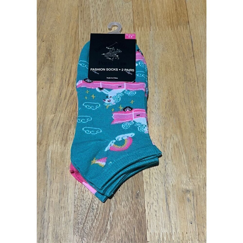 Beverly Hill Polo Club Unicorns & Polka Dot Woman’s Fashion Socks NEW Size 5-9